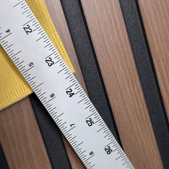 Zara Sweater Medium Mens Yellow Thermal Knit Long Sleeve Crewneck Sweatshirt - Picture 4 of 7